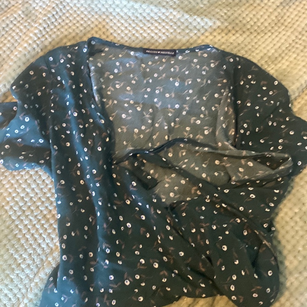brandy melville floral wrap top